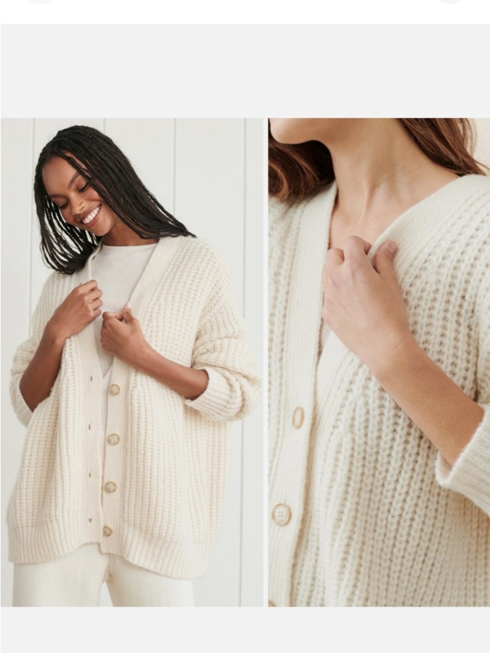 Jenni Kayne Alpaca Cocoon Cardigan in cream sz Large